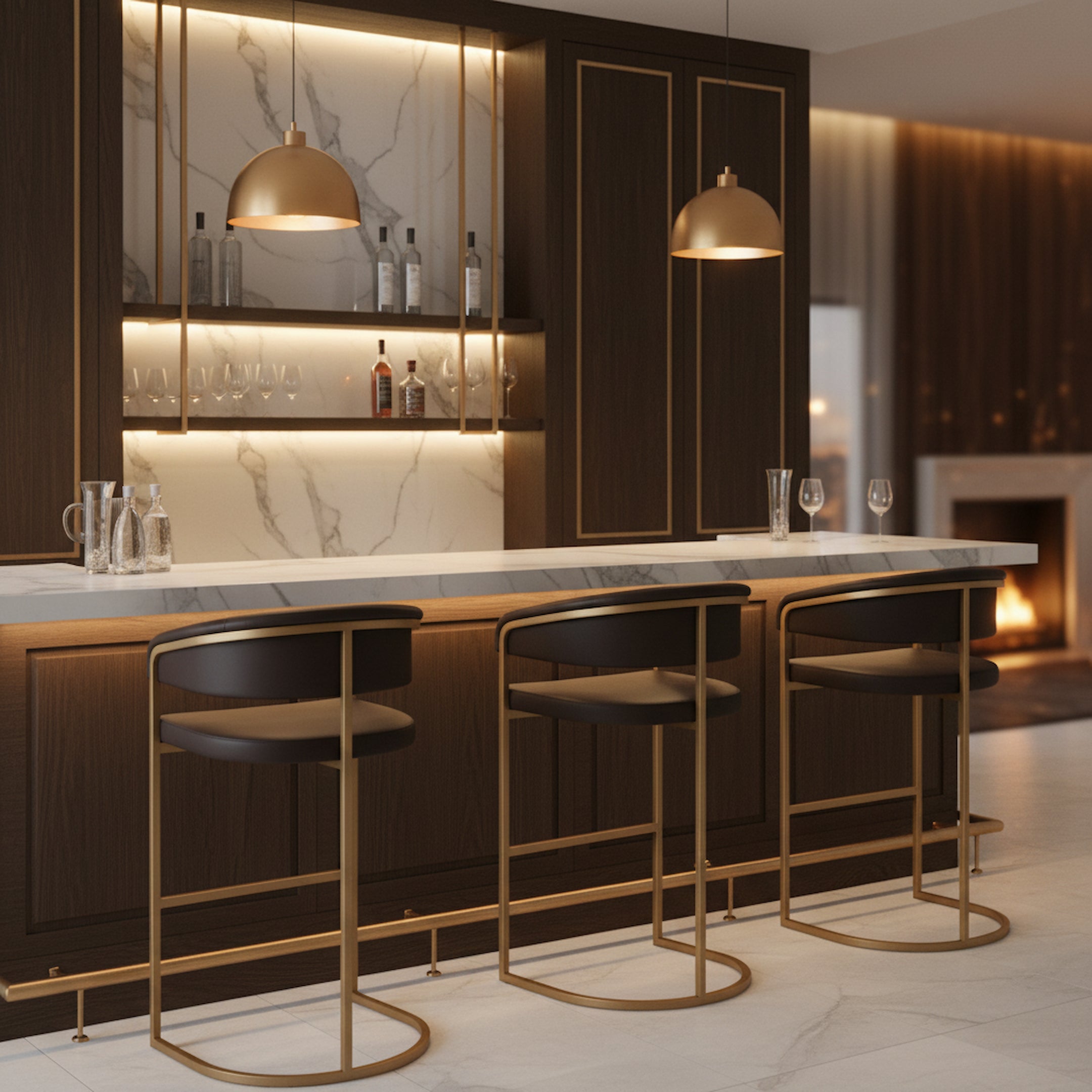 Banco Bar Grido Coffee Leather