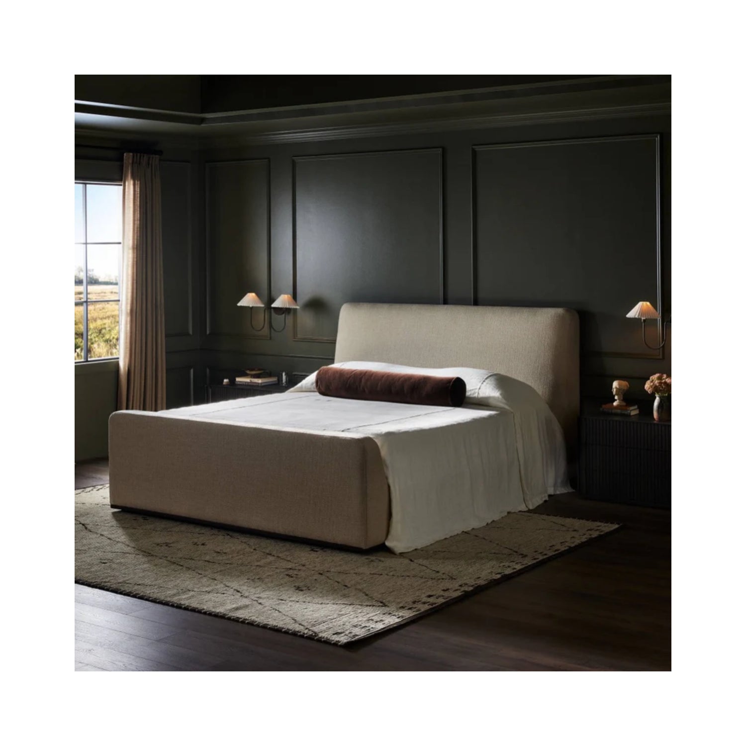 Cama king Carter beige